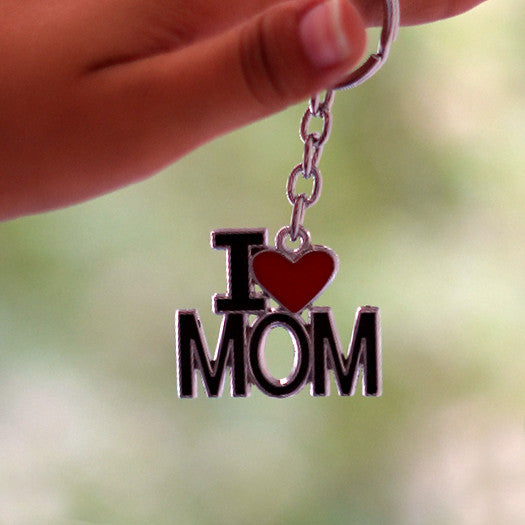 I Love Mom Keychain